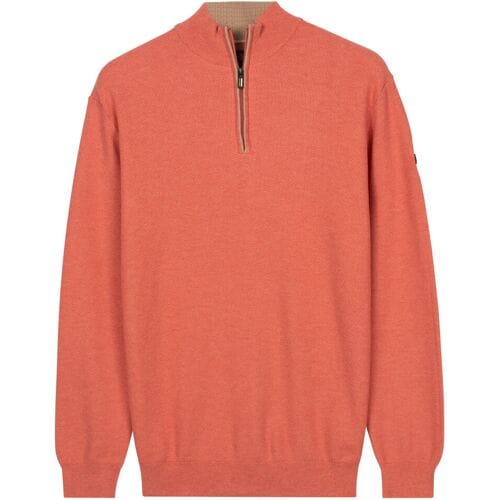 Baileys Trui Half Zip Subtle Faux-Uni Structure Knit Abrikoos / male