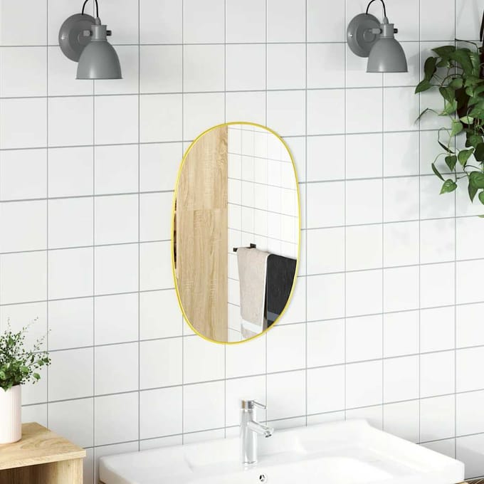 vidaXL - Wandspiegel - 50x35 - cm - goudkleurig