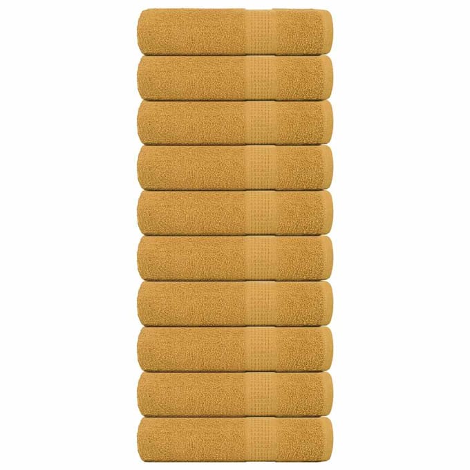 vidaXL - Badhanddoeken - FROGN - 10 - st - 100x150 - cm - 360 - g/m² - goud