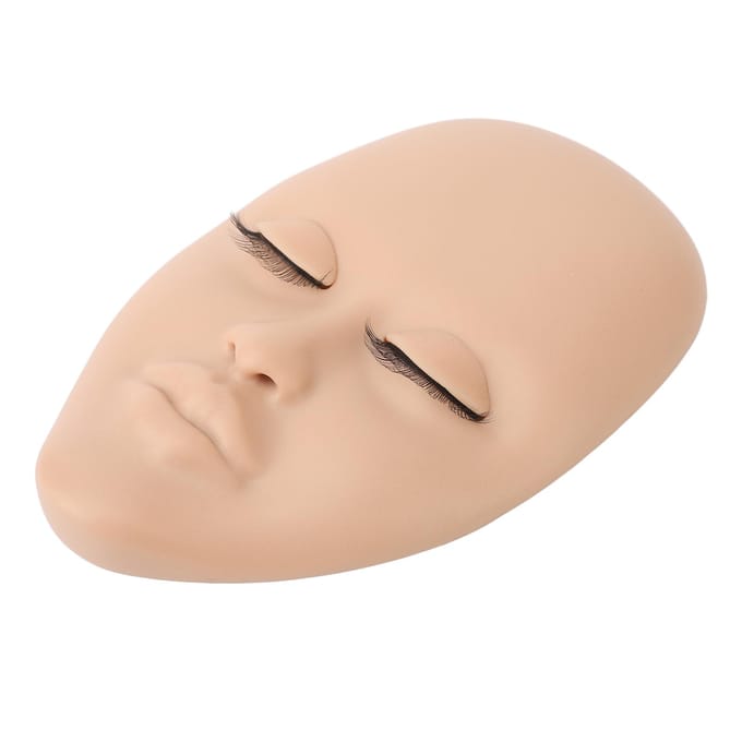 Wimper Mannequin Hoofd Herbruikbaar Zacht Rubber 3D Effecten Vervangbare Oogleden Mannequin Hoofd voor Double Lash lichtbruine kleur
