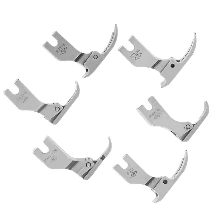 6 stuks Persvoet Eénnaald Naaimachine Accessoires Industriële Reserveonderdelen Staal white