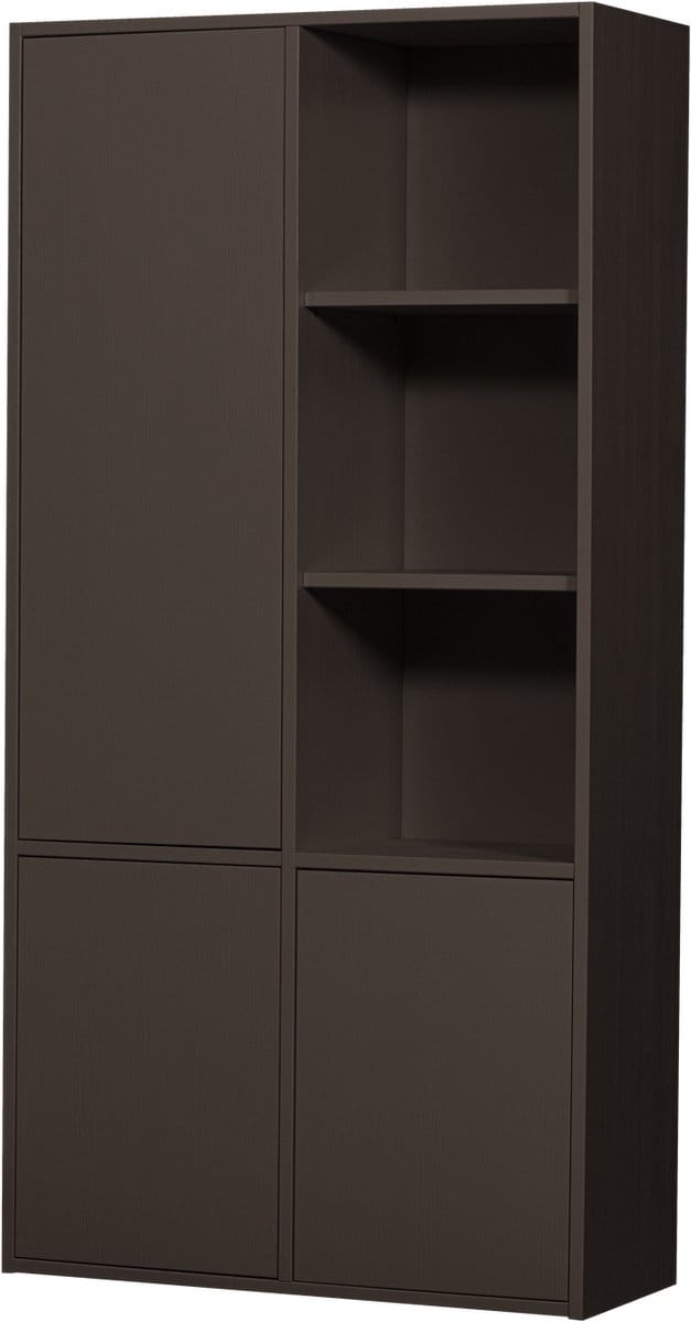 WOOOD Merel opbergkast - Grenen - Middenbruin - 100x200x44 cm
