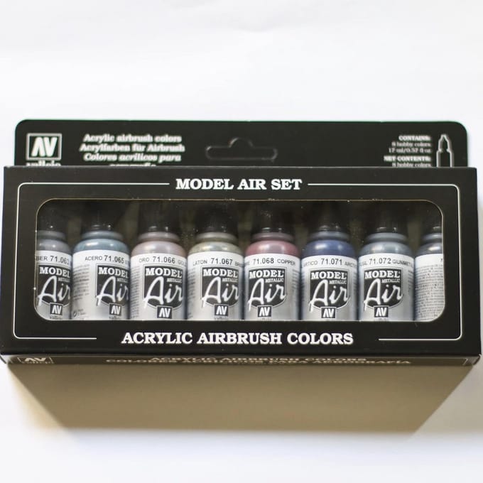 Model Air Metallic Acrylverf Set voor Air-Brush - 8 Stuks, 17 ml
