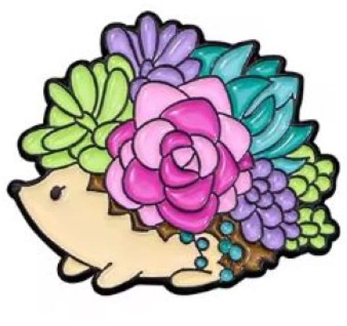 Pin Broche - enamel pin - kledingspeld - Bloemetjes egel