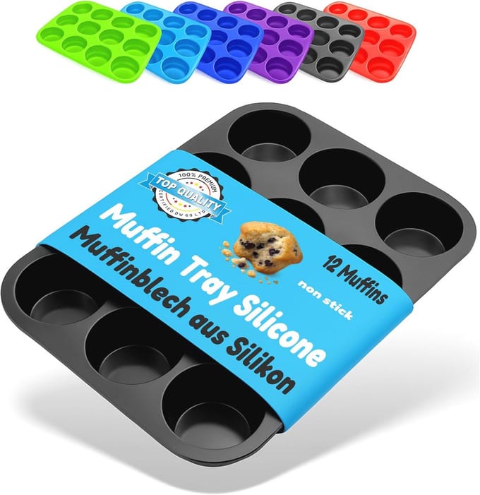 Siliconen Muffinvorm 12 Caviteiten – Ideaal voor Muffins, Cupcakes en Brownies