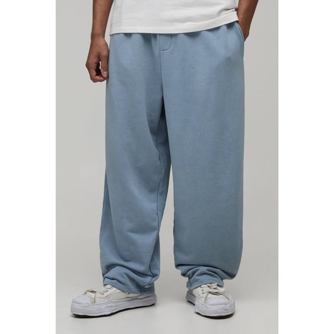 Gewassen Loopback Joggingbroek Met Ballonpasvorm | Washed Blue | Size Small