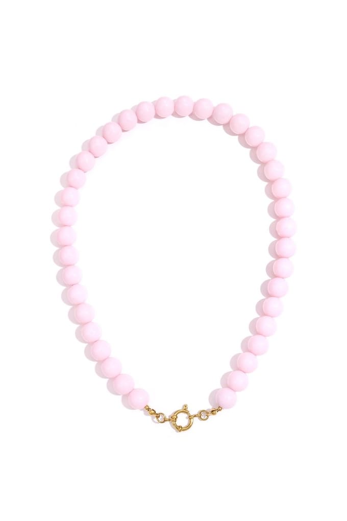 Bijoutheek Collier Kralen 12mm Statement Baby Pink