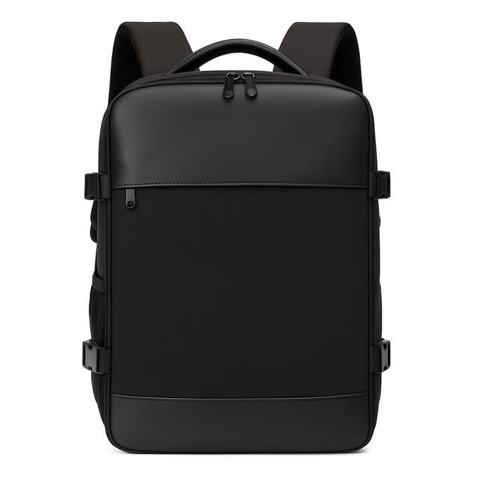 Reisgemak Reisrugzak met Laptopvak 15 inch - Trolleyband - Schooltas - Zwart