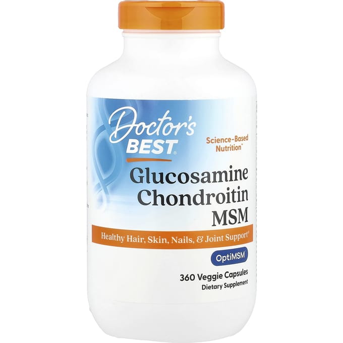 Doctor's Best, Glucosamine Chondroïtine MSM, 360 gélules