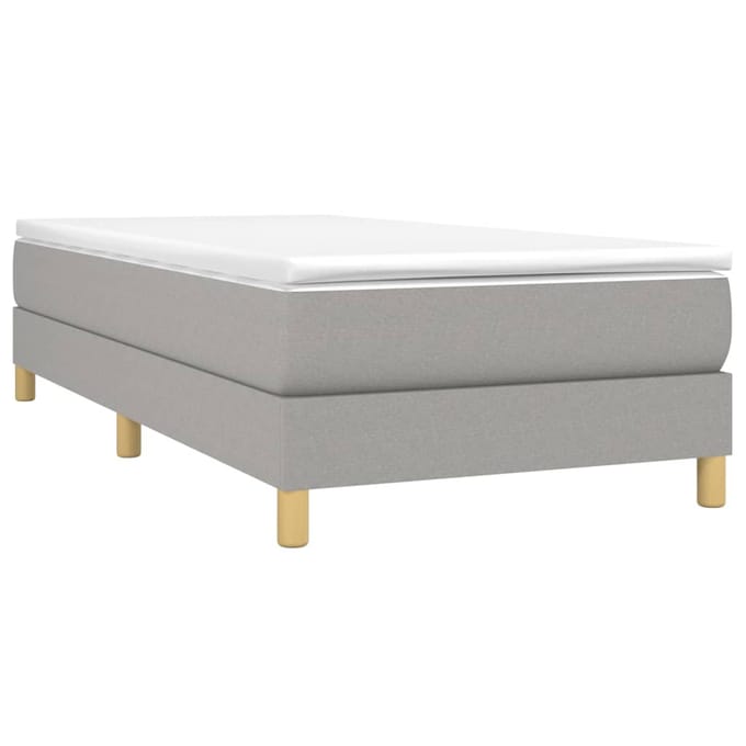 vidaXL - Boxspring - bed - 90x200 - cm - stof - lichtgrijs