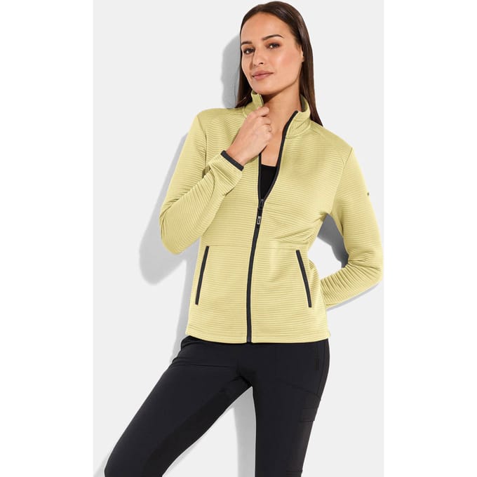 Licht vrijetijdsjack met horizontale ribstructuur - geel - Gr. 36 van Goldner Fashion