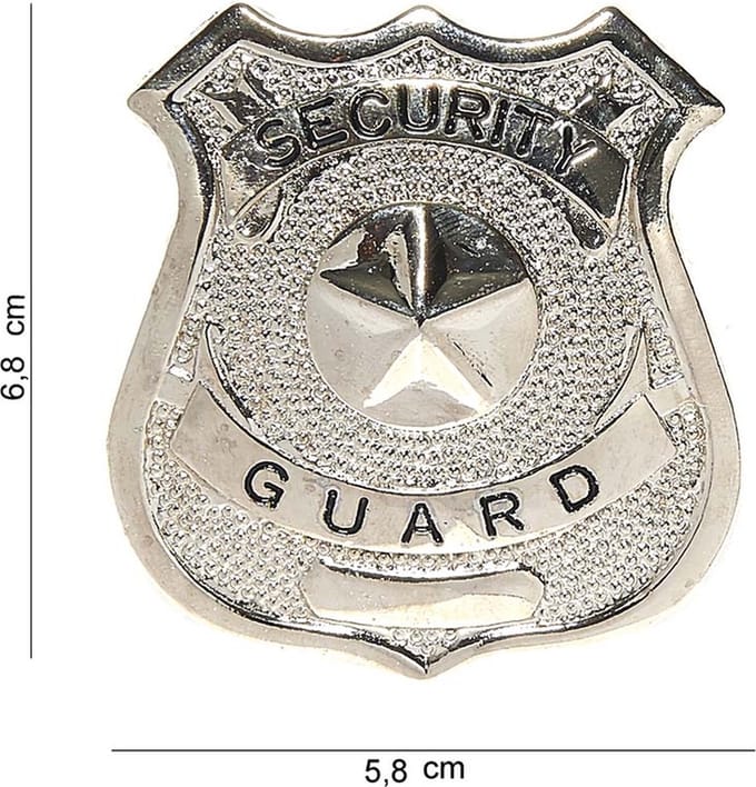 Embleem metaal Security guard zilver pin