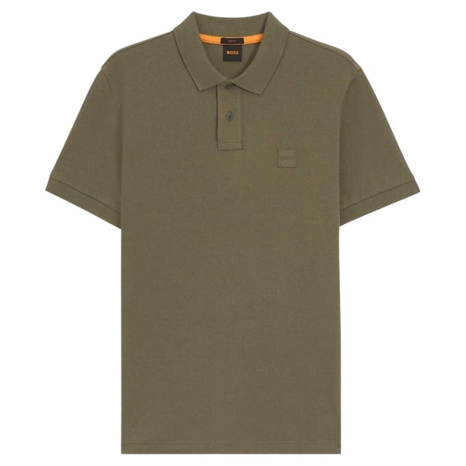 Boss Mannen Passagier Box Logo Poloshirt (Groen)