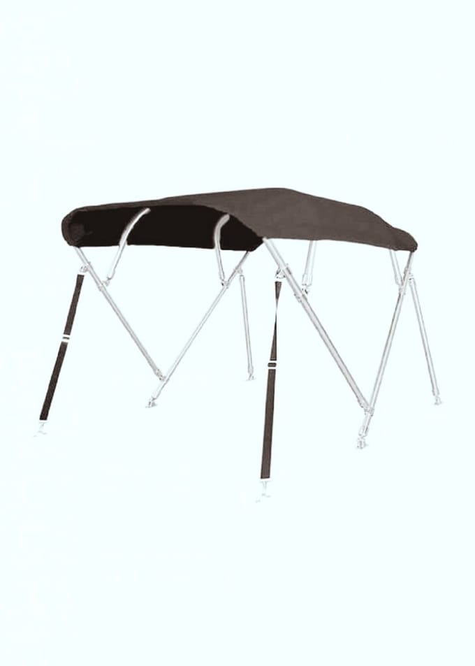 BREG Biminitop | RVS 4-boogs | Breedte 231 <> 243 cm - Hoogte 117 cm - Antraciet doek