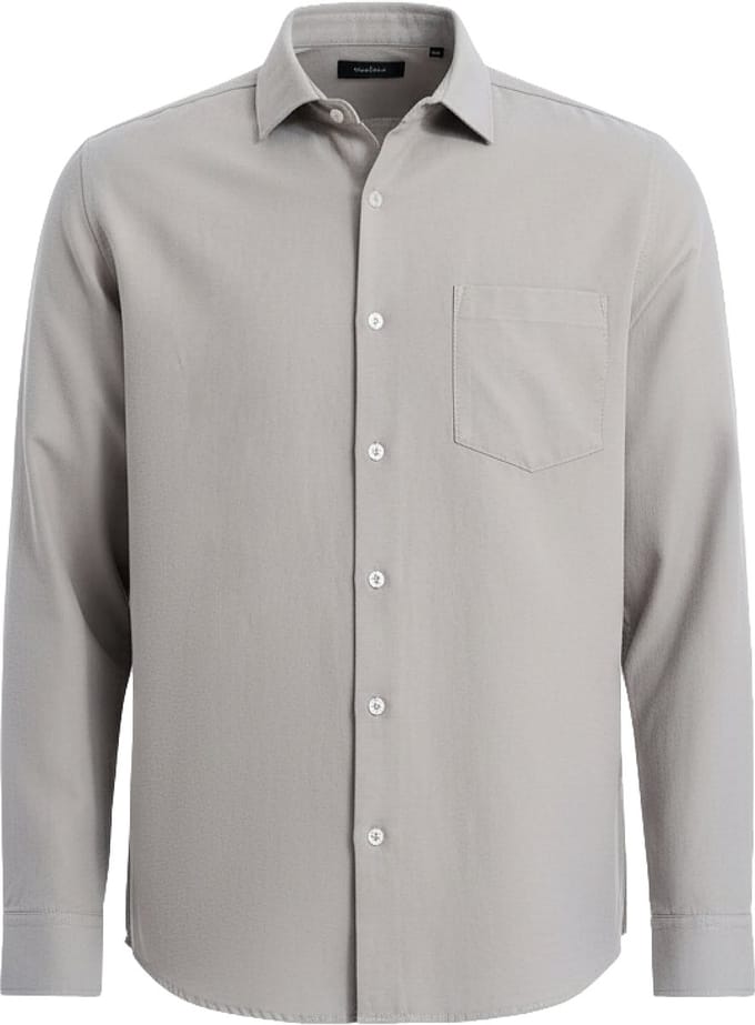 OMBRE Overhemd - Regular Fit - Katoen - Lange Mouw Grijs S