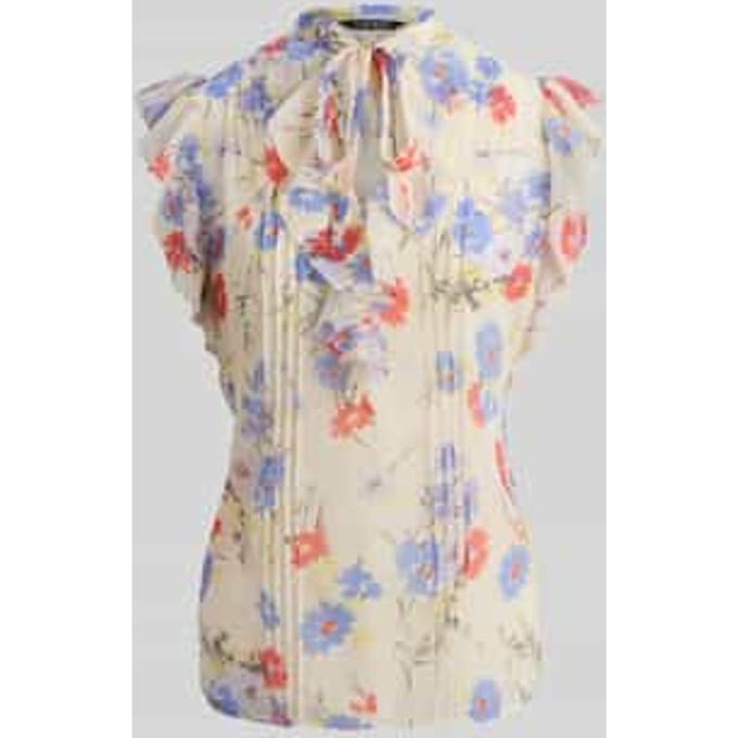 shaped fit blouse met officierskraag en materiaalgelijke strik
