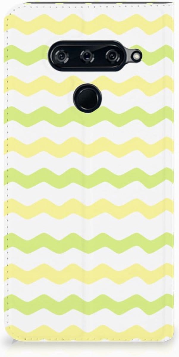 LG V40 Thinq Hoesje met Magneet Waves Yellow