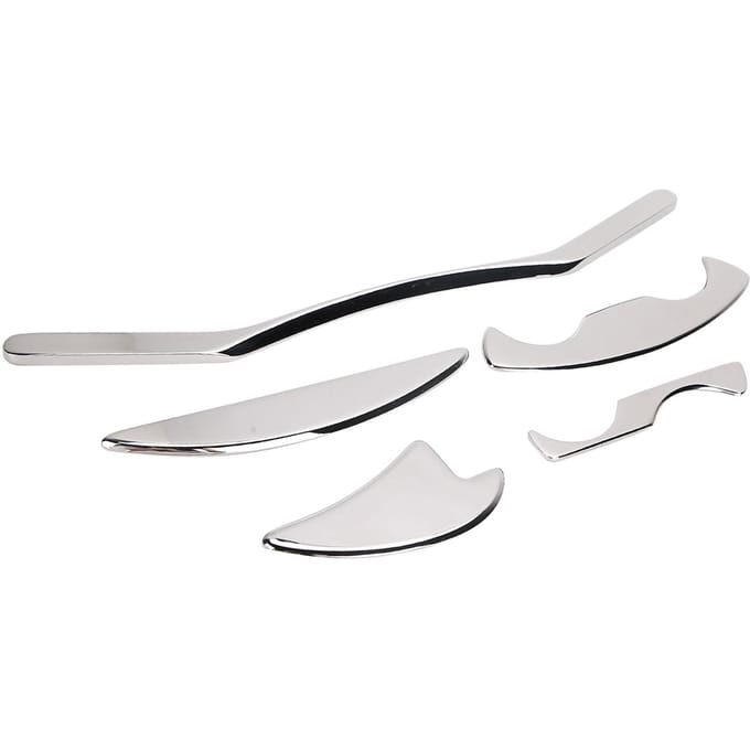 5pcs  set  Stainless Steel Gua Sha Scraping Massage Tool Muscle Pain Relieve Set white