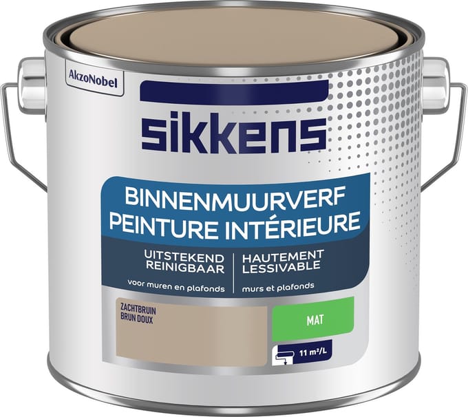 Sikkens - Binnenmuurverf Mat - Zachtbruin - 2,5 L