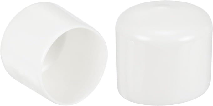 Rubberen stoppers - Eindkappen doppen - Bescherming meubels - Flexibel vinyl - 36 mm - Wit