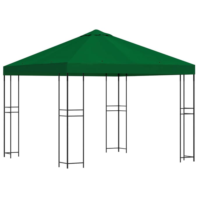 vidaXL - Prieel - 3 - x - 3 - m - Groen - Polyester - en - Staal - 190 - gsm