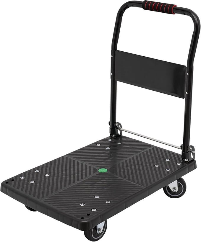 Inklapbare transportwagen met groot laadoppervlak - stevig platform voor zware lasten