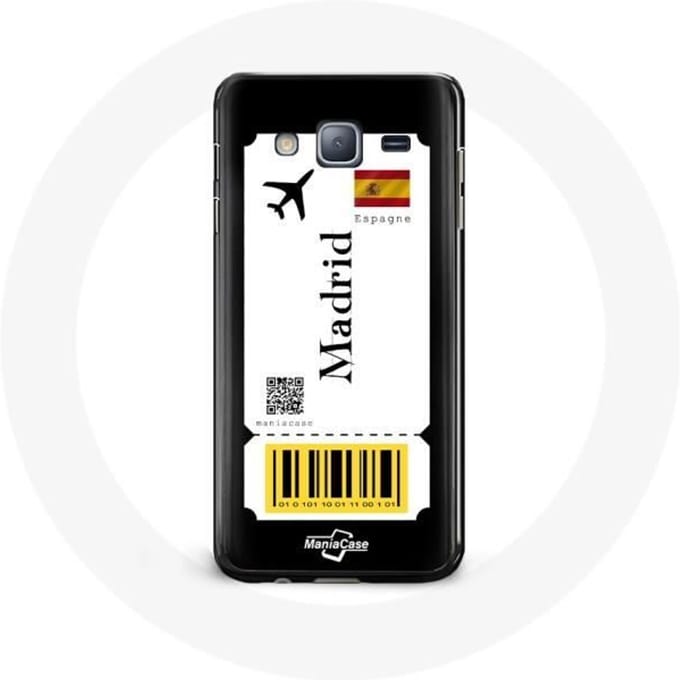 Case voor Samsung Galaxy A3 Vliegticket Madrid Spanje