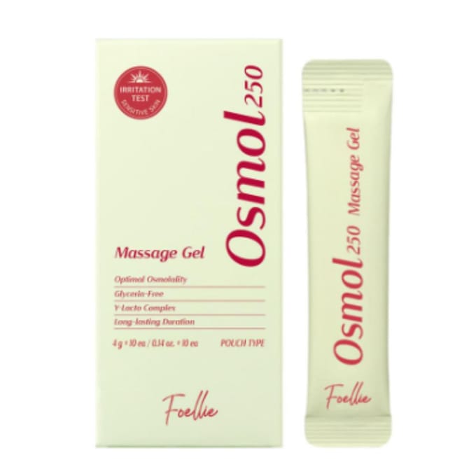 Foellie Osmol 250 Gel de Massage Hydrosoluble Set de Sachets | 4g x 10pcs white
