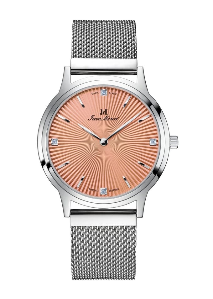 Jean Marcel Asteria - horloge - abrikoos oranje - Milanese band - 36 mm