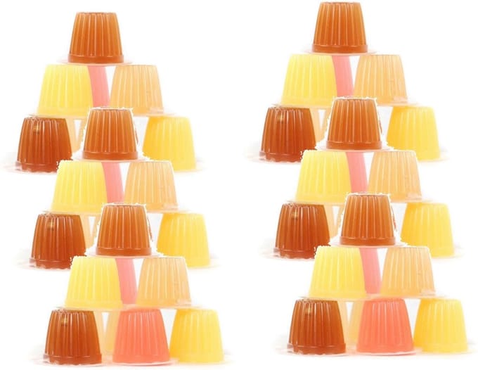 Darwin Fruitcups - Reptielensnack - 50 x Fruit Geel Roze Bruin