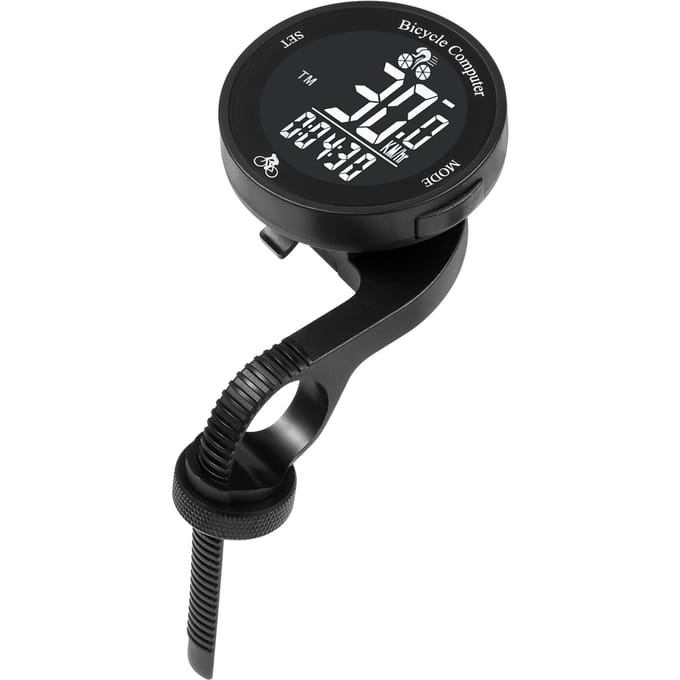 Draadloze fietscomputer Waterdichte fietskilometerteller Multifunctioneel LCD-scherm Fietssnelheidsmeter Black background wit/zwart