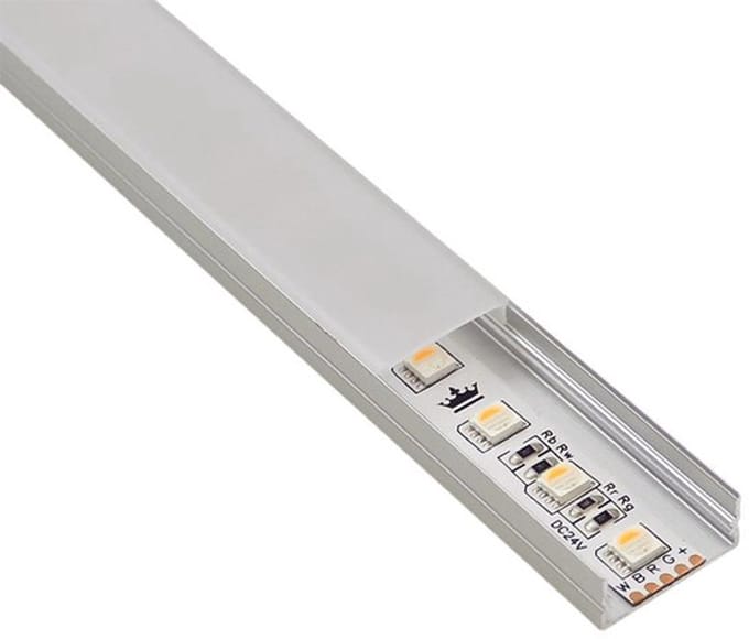Aluminium ledstrip opbouw profiel Basic Line 3M – 10mm hoog – compleet met afdekkap - Led profiel opbouw - Wit