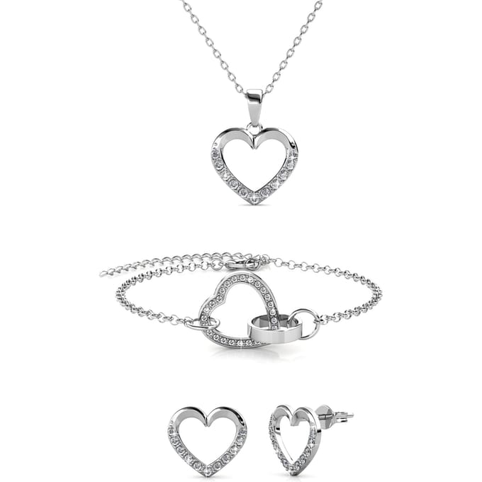 Locked Heart Lovett Twee sets - Zilver en kristal