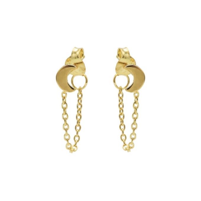 Karma Oorbellen Chain Moon Goud