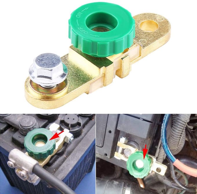 Batterij Klem - Hoofdschakelaar Auto - Voorkom Lekstroom - Snelle Afsluiting - 10mm Pool Diameter - Groen