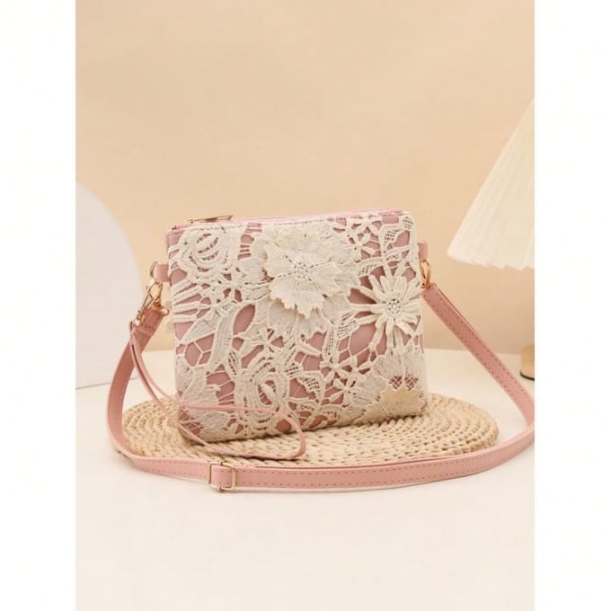Holle Bloem Envelop Tas Dames Casual Schoudertas Lichte Luxe Dames Tas pink