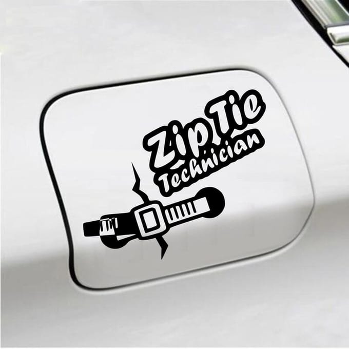 Bumpersticker - Zip Tie Technician - 11,2 X 14,8 - Zwart
