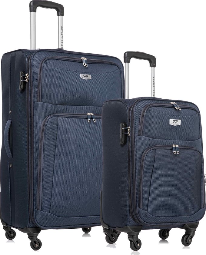 Dubai Abudabi - 2 delige Stoffen Kofferset - Expandable - Blauw
