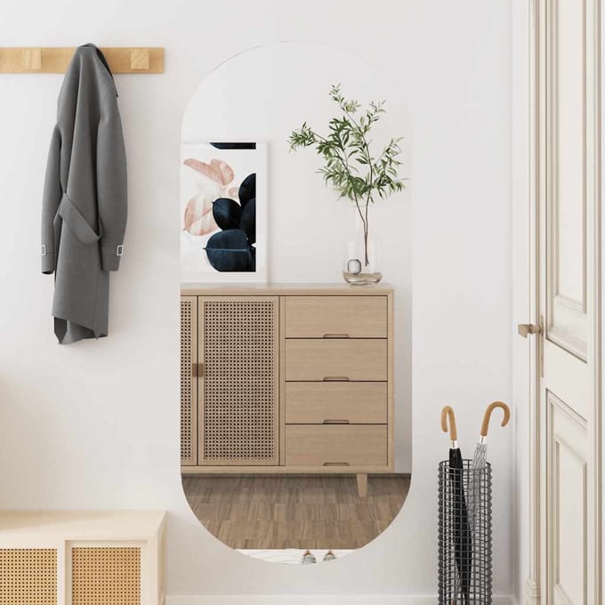 vidaXL - Wandspiegel - 45x100 - cm - ovaal - glas