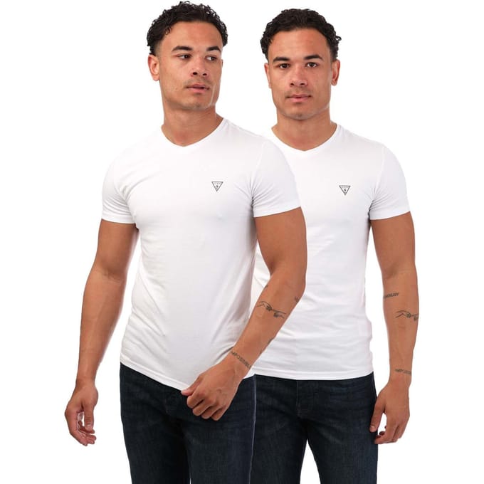 Guess 2-pack V-hals T-shirts voor heren in wit