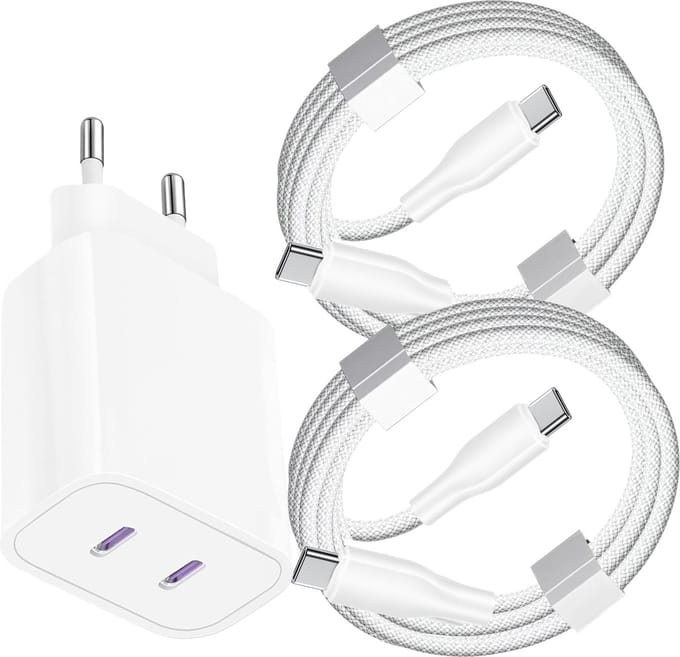 Oplaadsetje geschikt voor Samsung - Oplader met 2 meter lange usb-c Kabels - Snellader