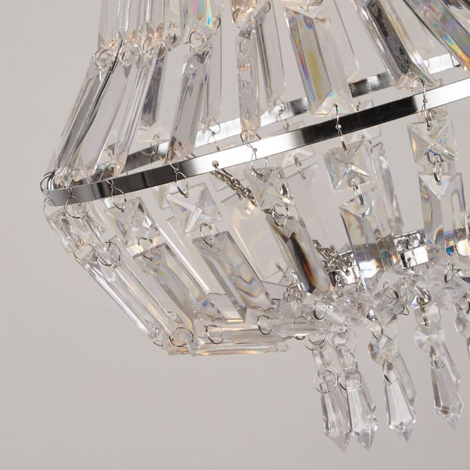 Searchlight Hanglamp Dietana, helder/grijs, metaal, Ø 30 cm, E27