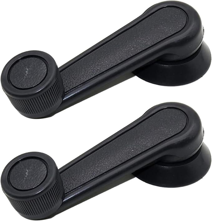 Raamkruk Set - Handgreep Krank - Auto Onderhoud - Directe Pasvorm - 11 cm Lengte - Zwart