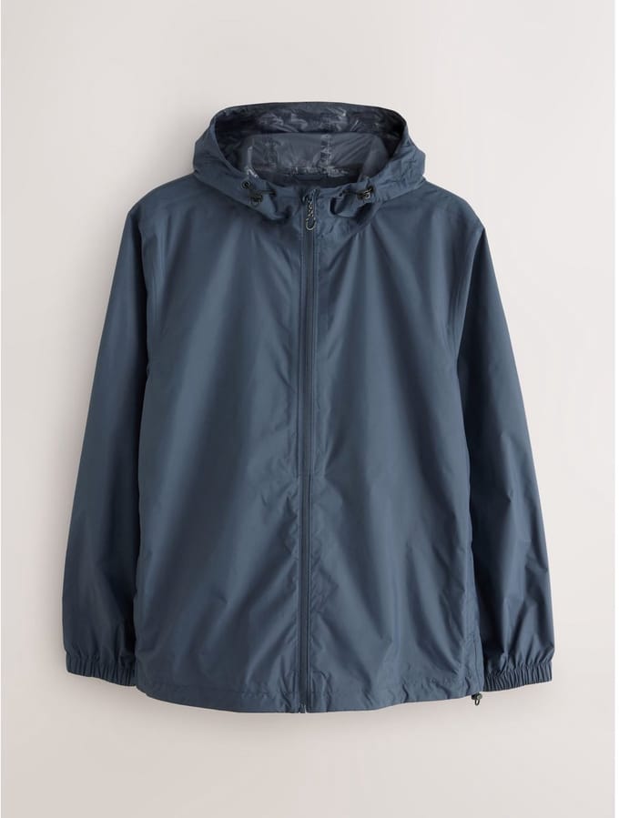 Next - Heren - DryTech lichtgewicht waterdicht opvouwbaar jack - Blauw