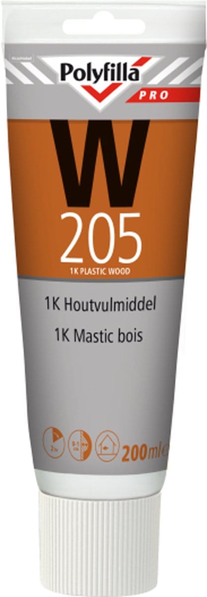 Polyfilla Pro W205 1K Houtvulmiddel & Poriënvuller - 200 ml