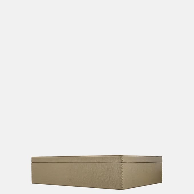 Chamada Sarah leren opbergbox rechthoek effen large taupe