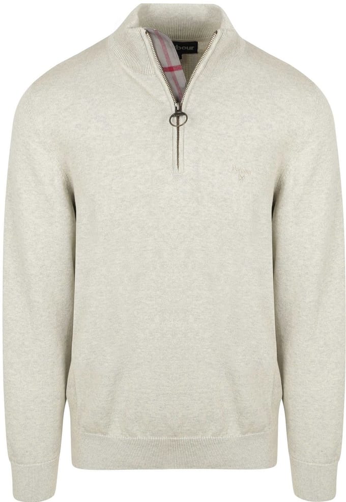 Barbour Trui Half Zip Greige - Maat XL - Heren - Quarter zip