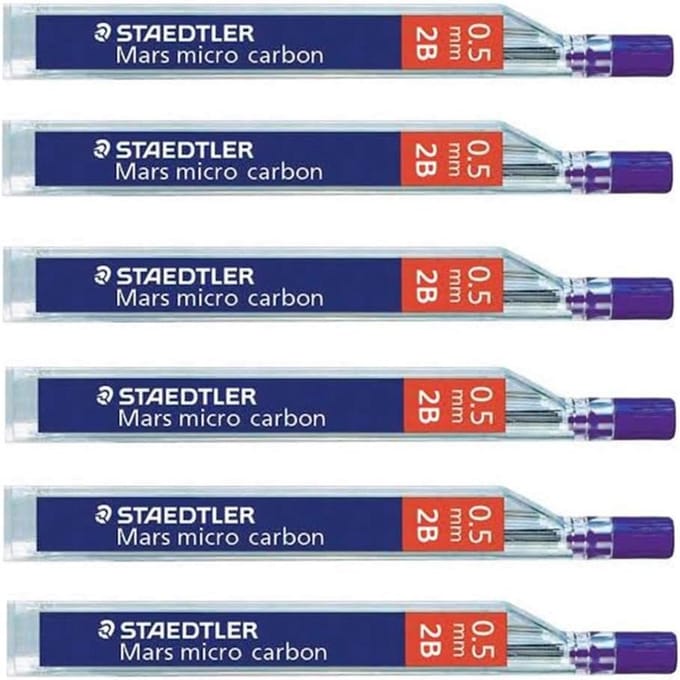 0.5mm 2B Potloden Lood Navullingen - 6 Buizen met 72 Loden