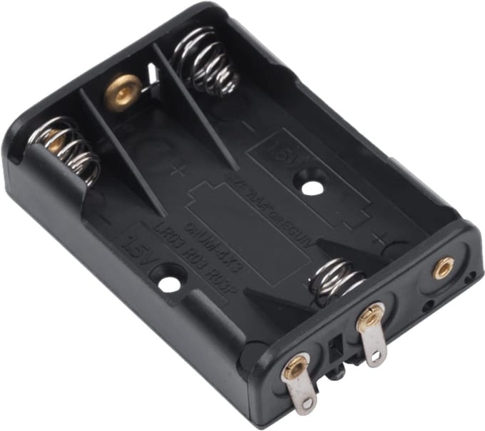 Batterijhouder 3x AAA - Plat - Zwart