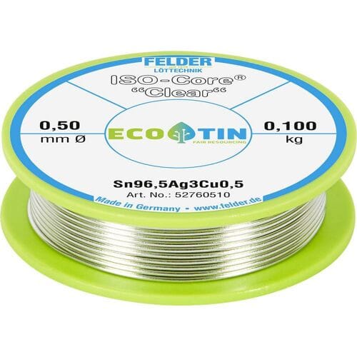 Felder ISO-Core Clear SAC305 Soldeertin Spoel Sn96,5Ag3Cu0,5 0.100 kg 0.5 mm